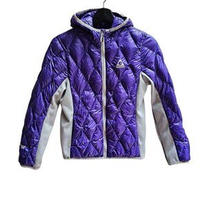 Gerry Down Kids' Quilted Puffer Jacket With Hood Purple & Gray Size Medium